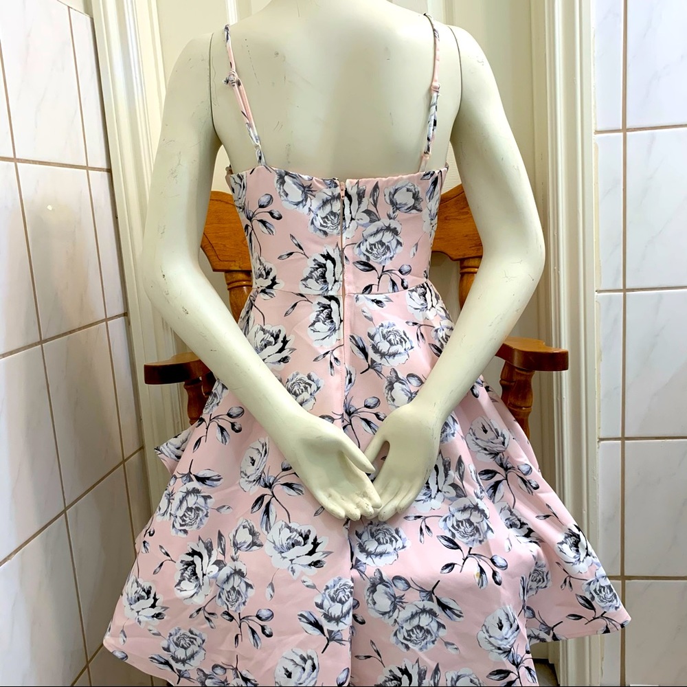 Pink Floral A-line Prom/Grad/Reception Dress - Picture 3 of 3